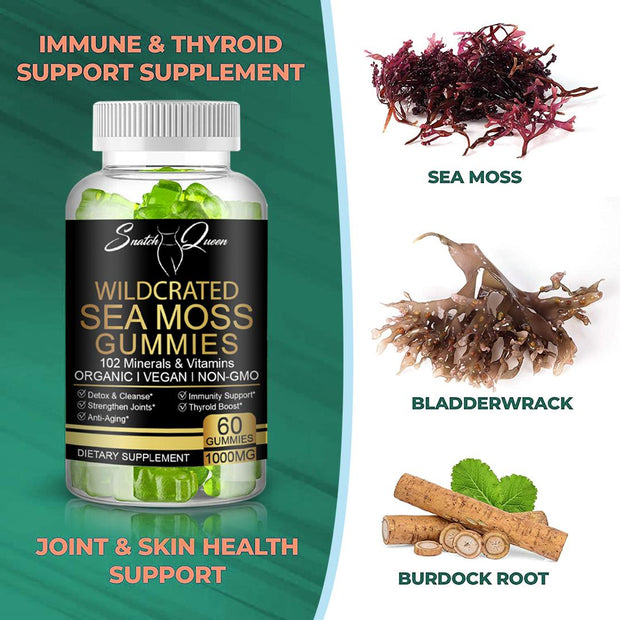 Organic Wildcrafted Irish Sea Moss Gummy Supplements from the Caribbean Sea