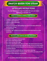 Post-yoni steam instruction card